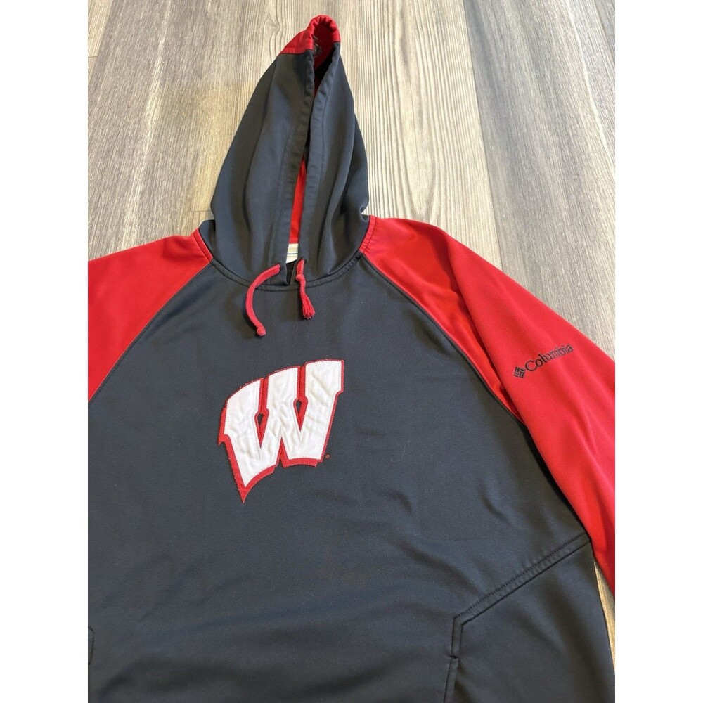 Men’s Wisconsin Badgers Columbia Hoodie L Embroidered Logo Performance - Picture 4 of 10